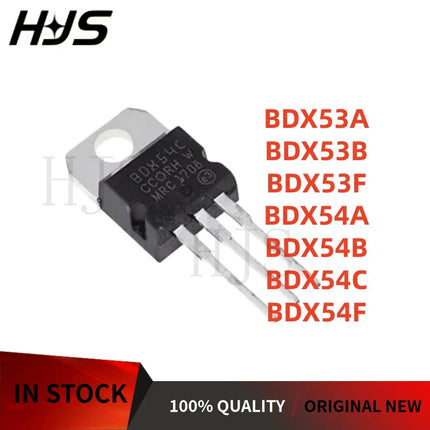 10Pcs/LOT Brand New BDX54F BDX53B BDX53F BDX54B BDX54A BDX54C BDX53A TO-220 Darlington transistor
