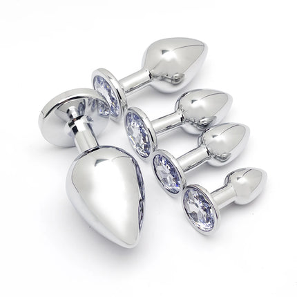 5 Size butt plug Metal anal plug Jewelry base beginner to expert G-point massage dildos adult women toys adult men toys