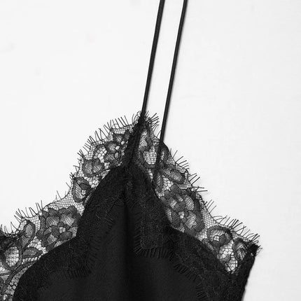 HH Sexy Women Asymmetrical Lace Slip Tops Summer Female Backless Sleeveless Off Shoulder Underwear Tanks Elegant Beach Camisole