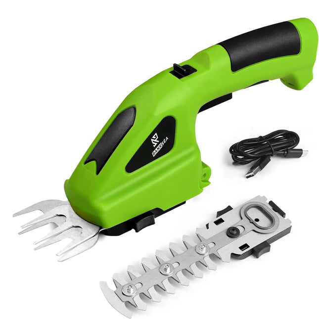 2 In 1 Cordless Electric Hedge Trimmer Rechargeable Handheld Household Lawn Shrub Weeding Pruning Mower Garden Tools