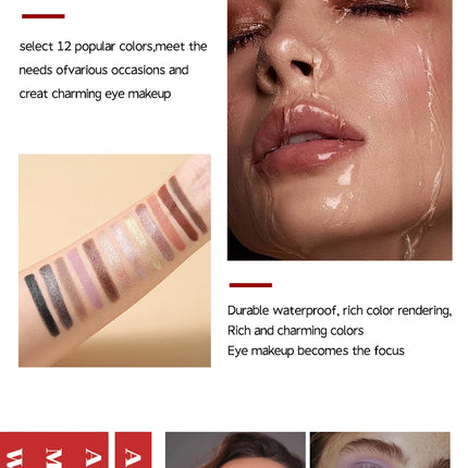 6Pcs Set Matte Effect Eyeshadow Stick   Natural and long-lasting Multi-purpose Shiny Metallic Matte Shimmer Highlighting Eyeline