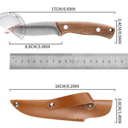 Fruit knife, wooden handle, high-end multi-purpose knife, western-style knife, steak knife, barbecue knife, peeling knife