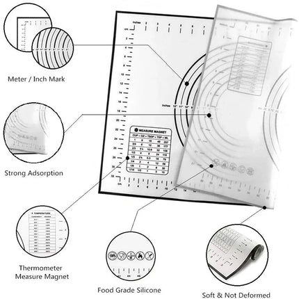 Silicone Baking Mat Kneading Pad Dough Mat Pizza Cake Dough Maker Kitchen Cooking Grill Non-Stick Gadgets Bakeware Pastry Mat