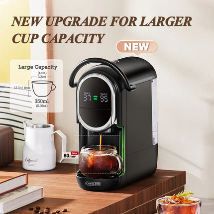 Cafelffe 6 in 1 Capsule Coffee Maker with Tea Leaves, Capsule, ESE 44mm Pods Coffee Powder Hot/Cold DG Cappuccino Nespresso