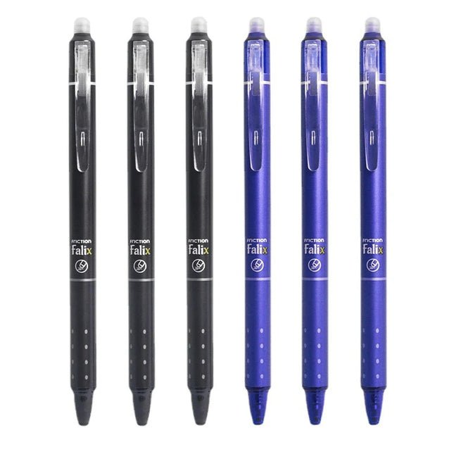 0.5mm Retractable Erasable Gel Pens Set with Refills Black Blue Gel Ink Built-in Eraser Office Supplies Exam Stationery Kit