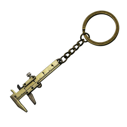 Mini Metal Ruler Vernier Caliper Portable 0-40mm keychain Measuring Gauging Tools Car Turbo key Chain Ring Ruler Caliper