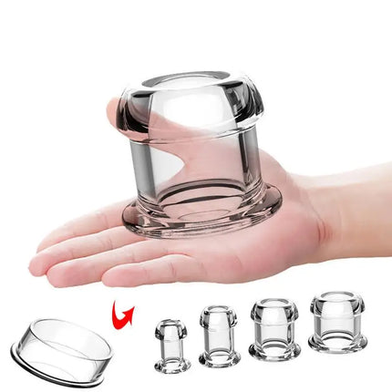 Transparent Hollow Speculum Anal Beads Butt Plug withStopper Expander Tunnel forAnus Dilation Peeking Adult Toy for Women MenGay