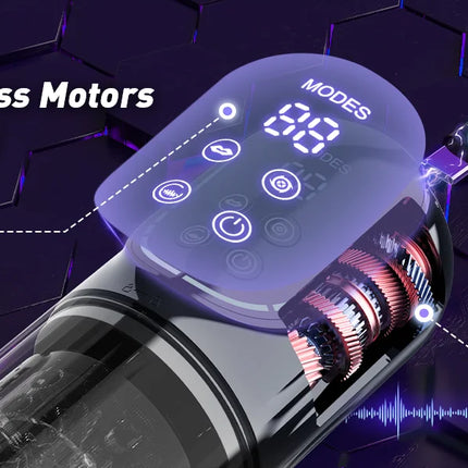 Automatic Male Masturbation Cup Thrusting Rotation Male Masturbator Sucking Licking Vacuum Penis Pump Real Pocket Pussy Sex Toys