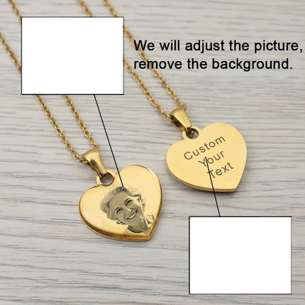 Picture Necklace Personalized for Women,Custom Photo Love Heart Projection Pendant,Customized Valentine's Day gift,gifts for mom