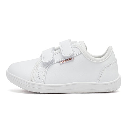 HOBIBEAR Kids Barefoot Shoes Little/Big Kids Wide Toe Minimalist Sneakers Lightweight Hook and Loop Artificial Leather Shoes