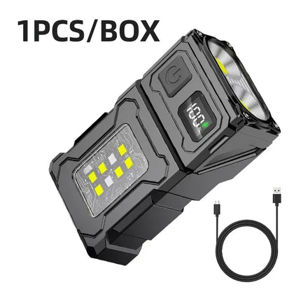 Mini USB Rechargeable LED Flashlight Portable Tail Magnet Flashlights Super Bright Camping Lantern Side COB Emergency Light