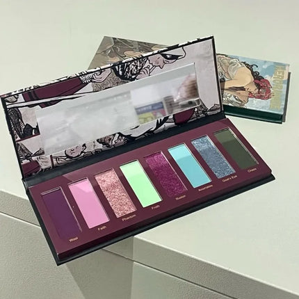 8 Colors Gothic Pearlescent Purple Eyeshadow Palette Oil Painting Style Matte Punk Metallic Chameleon Smoked Eye Pigment Makeup