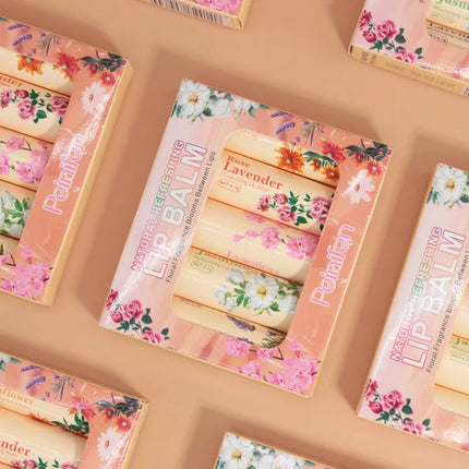 5pcs Lip Balm Set Rose Chrysanthemum Fragrance Moisturizing Lip Mask Lip Care Autumn and Winter Moisturizing Lips Hydrating