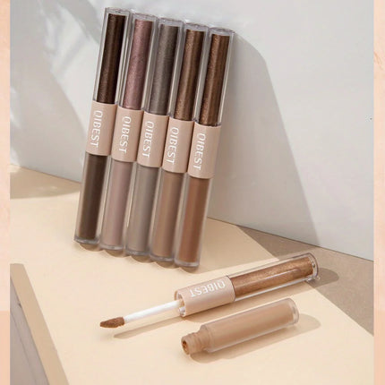 6pcs Liquid Eyeshadow Set,Pearly Glitter Matte Double Ended Eyeshadow,Pearly And Matte Finish,Smooth Delicate Texture Eyeshadow