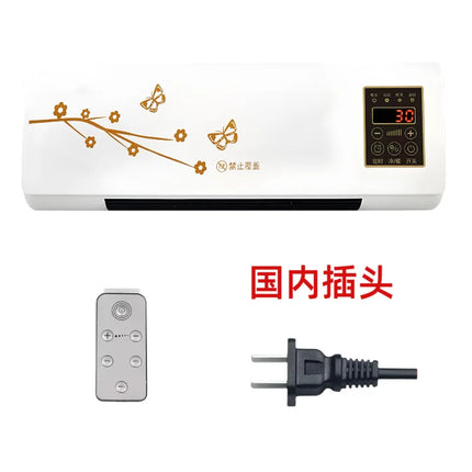 110V Wall Mounted Electric Heater Bathroom Hot Cool Fan Heater Remote Control Indoor Space Warmer for Bedroom Home Office
