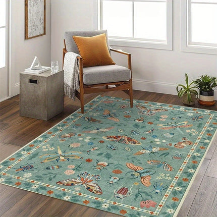 Insect Print Area Rugs, Non-Slip Washable Rugs for Living Room, Modern Bedroom Rug Under Bed Large Carpet for Room Decor