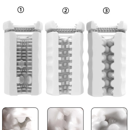 Male Masturbation Sex Toy Delay Trainer TPE Soft Rubber Three Channel Vaginal Penis Massage Airplane Cup Adult Products massage