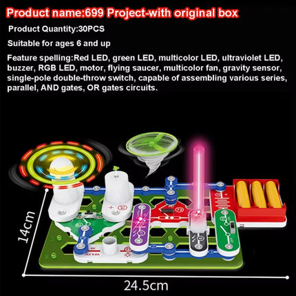 STEM Education Building Blocks Electronic Science Physics Technology Experiment New Toy Set Gift for Children Birthday
