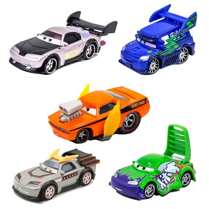 Pixar Cars Lightning McQueen Racing Party Wingo Snod-Rod Boost Dj Metal Diecast Model Toy Cars