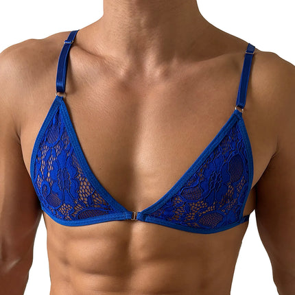 Men's Sexy Bra Men Seat Belt Lace Underwear Chest Strap Sex Lingerie Sissy Outfit Crop Top Men