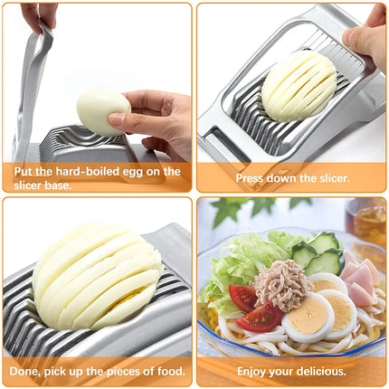 Egg Slicer Heavy Duty Metal Boiled Eggs Cutter Aluminum Alloy Manual Cutting Ham Mushroom Strawberry Soft Fruit Kitchen Gadgets