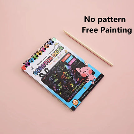 10pcs Children Scratch Montessori Painting Drawing Toys DIY Paper Cartoon Art Education Montessori Children Kids Baby Toy Gifts