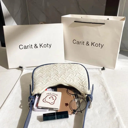 Original Design Advanced Sense This Year's Popular Pleated Bag Female Summer Niche Design Crescent Bag Underarm Bag Shoulder