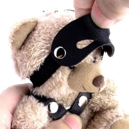BDSM Erotic Sex Toys Plush Bear Valentines Gifts Toy Couple Pendant PU Leather Restraints Bondage Set