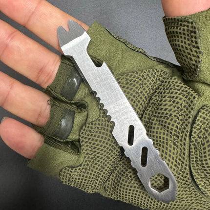 New Mini Stainless Steel Multifunctional Pry Bar, Mini EDC Hex Wrench, Bottle Opener, Portable Outdoor Bicycle Repair Tool