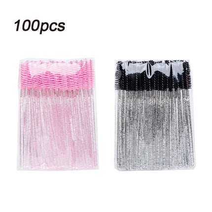 New 100pcs Eyelash Extensions Brush Microbrush for Eyelashes Spoolie Brushes Eyebrow Comb Brushes Makeup Cosmetic Tools HZS24