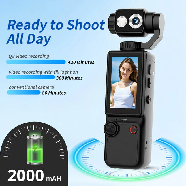 Lenovo 4K HD WiFi Sports Wearable Camera Autofocus High Pixel Long Battery Life Portable Pocket Cam For Motorcycle And Vlogging
