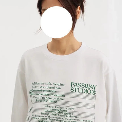 Cotton Letter Hoodie Women Long Sleeve O-neck Casual Oversized Tops Y2k Top Clothes for Teens Japanese Fashion Y2k Sweatshirts