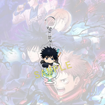 Anime JUJUTSU KAISEN 6cm Acrylic Cute Character Yuji Itadori Backpack Pendant Car Key Decoration Fan Gift Keychain