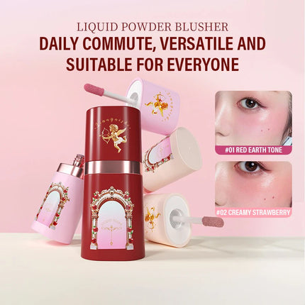 Cherry Red Liquid Blush Stick Creamy Cheek Tint Silky Matte Finish Longwear Hydration Brighten Contour Makeup Cosmetics
