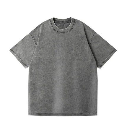 Custom Streetwear Vintage Washed Cotton Tee Oversized T-Shirt Retro Hip Hop Style 100% Cotton Personalized Design Men Clothing