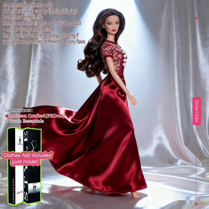 12.6in 1/6 Ball-Jointed BJD/MJD - 12-Joint Posable, Realistic Skin, Collector’s Premium Gift (Figure Only)