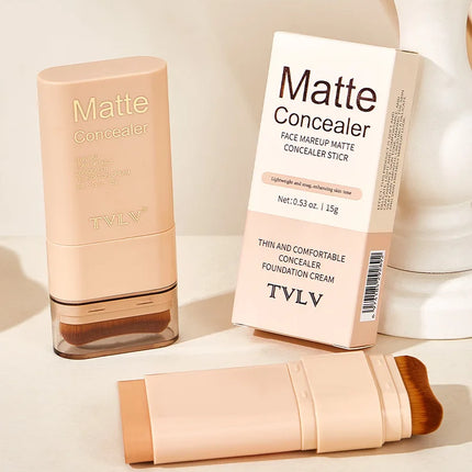 15g 2-in-1 foundation eraser double-ended concealer stick with brush head waterproof, natural makeup, long-lasting cream texture