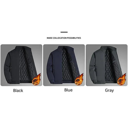 BROWON Plus Size 8xl Jacket for Men 2026 Thick Stand Collar Solid Winter Jacket Men Waterproof Warm Business Casual Men Coats
