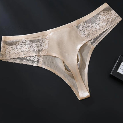 Sexy Men's Thong Transparent Mesh G-string Underwear Ultrathin Breathable T-back Thong Solid Color Lingerie Male Panties