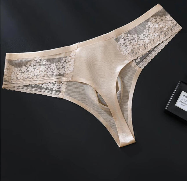 Sexy Men's Thong Transparent Mesh G-string Underwear Ultrathin Breathable T-back Thong Solid Color Lingerie Male Panties