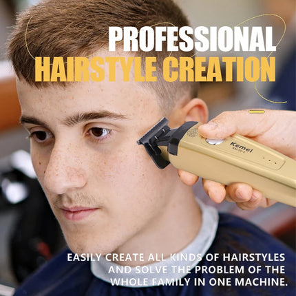 Kemei KM-90-5 Professional 7500 RPM Hair Clipper for Barbers Rechargeable Trimmers Brushless Motor Hair Cutting Machine for Men