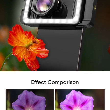 Apexel Macro Lens 4K HD Portable Micro Lens With LED Fill Light Phone Photography Lente Attachment Vlog Video Recording