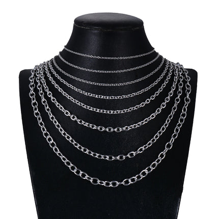 1Pcs Width1.5-4.5mm Stainless Steel Cross O Chain  Women Men Necklace Finding Pendant DIY Wholesale Jewelry 40-100cm Dropship