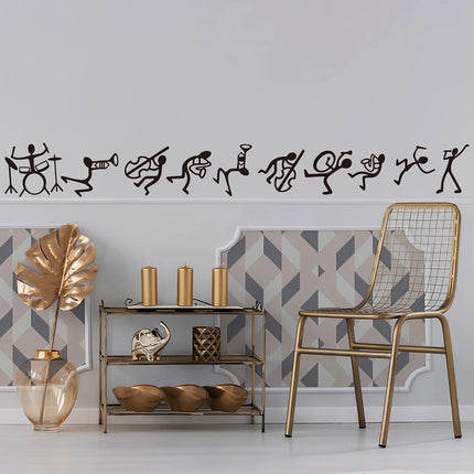 1pc creative music band wall sticker diy waterproof art wall decal for living room bedroom vinyl self-adhesive art stickers