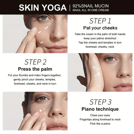 92% snail lotion and 5% hyaluronic acid, lighten fine lines, firm and moisturize, suitable for all skin types