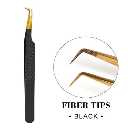 1pc Fiber Tip Tweezers Stainless Steel Straight Curved Nail Tools Volume Eyelash Accurate Tweezers Clip Set Makeup Tools