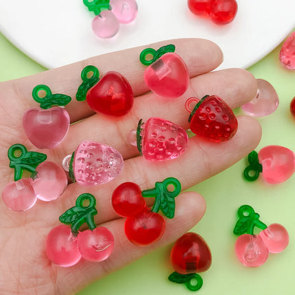 10/18pcs Fruits Charms Resin Strawberry, Cherry, Apple Pendants for DIY Bracelets Necklaces Earrings Jewelry Making Accessories