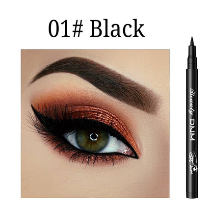 DNM 12 Colors Eyeliner Pen Waterproof Soft Sponge Head Silkworm Pen Quick Dry Black Natural Coloring Liquid Eyeliner White