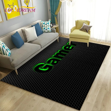 3D Cartoon Gamer Game Over Area Rug Large,Carpet Rug for Living Room Bedroom Sofa Doormat Decoration,Kid Play Non-slip Floor Mat