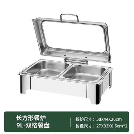 [New]Buffet Insulation Furnace Stainless Steel Electric Heating Meal Furnace Commercial Hotel Buffet Furnace Canteen Visible